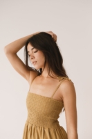 Vestido nido de abeja mostaza