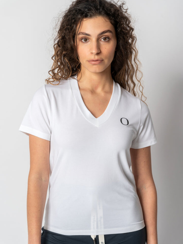 Camiseta Blanca con Escote en V - Emelline