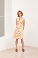 Vestido cinturón Cruzado popelín Bega Beige
