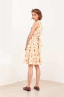 Vestido cinturón Cruzado popelín Bega Beige
