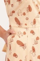 Vestido cinturón Cruzado popelín Bega Beige