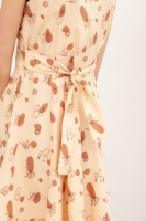 Vestido cinturón Cruzado popelín Bega Beige