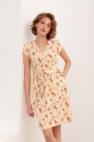 Vestido manga corta Belma Beige