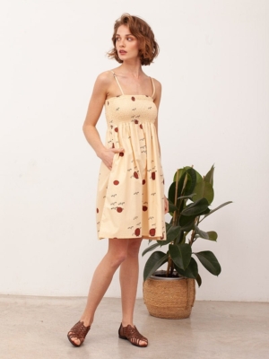 Vestido Nido de Abeja Beth Beige
