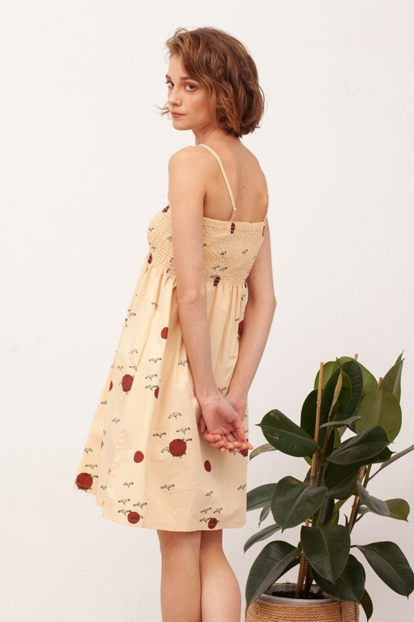 Vestido Nido de Abeja Beth Beige