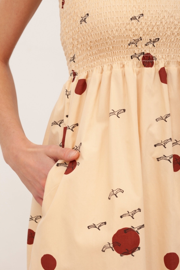 Vestido Nido de Abeja Beth Beige