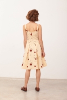Vestido Tirantes con botones Betsy Beige pájaros