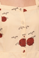 Vestido Tirantes con botones Betsy Beige pájaros