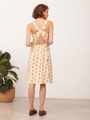 Vestido espalda cruzada Betty Beige