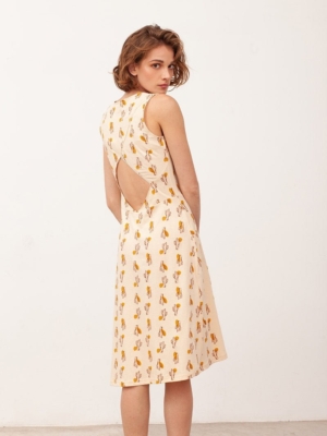 Vestido escote espalda Bianca color beige