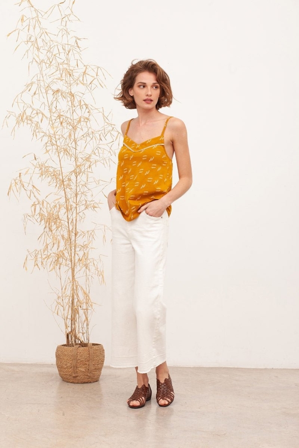 Blusa Tirantes Bibi Mostaza