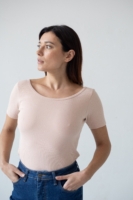 Camiseta cuello barco Brooke Rosa manga corta