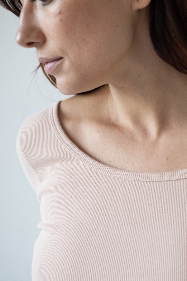 Camiseta cuello barco Brooke Rosa manga corta
