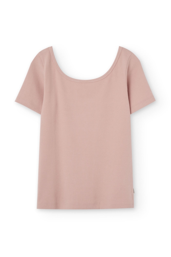 Camiseta cuello barco Brooke Rosa manga corta