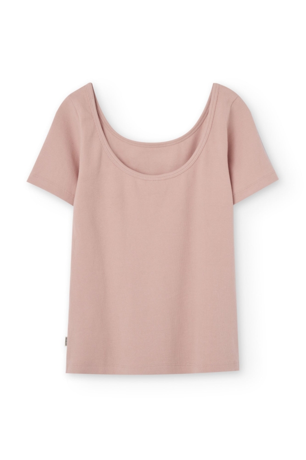 Camiseta cuello barco Brooke Rosa manga corta