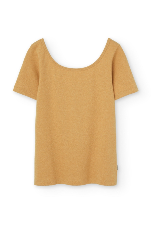 Camiseta cuello barco Brooke Amarilla manga corta