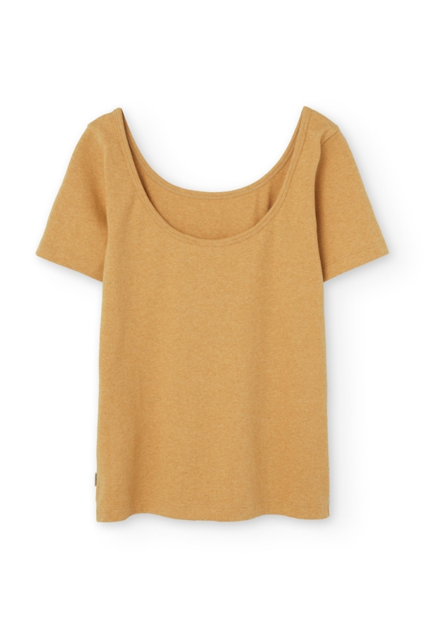 Camiseta cuello barco Brooke Amarilla manga corta