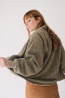 Chaqueta borreguito botones algodón orgánico verde