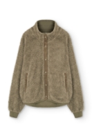 Chaqueta borreguito botones algodón orgánico verde