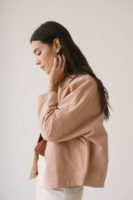 Chaqueta de sarga oversized rosa
