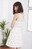 Vestido Henna crudo marinero con bordado