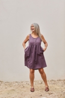 Vestido Corte Imperio Febe Púrpura Ecológico