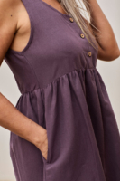 Vestido Corte Imperio Febe Púrpura Ecológico