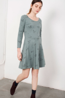 Vestido media capa Lorianne verde estampado
