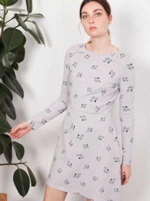 Vestido lazo Lilly gris estampado