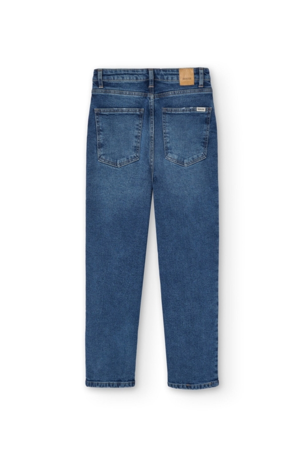 Pantalones Momfit Denim azul desgastado