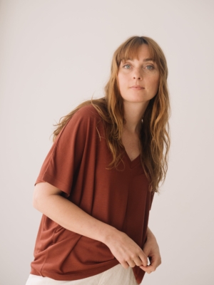 Camiseta Hada oversized Tencel rojo