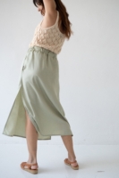 Falda midi Halia Tencel verde jade
