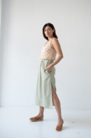 Falda midi Halia Tencel verde jade