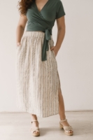 Falda midi Halia Tencel estampado rastro