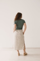 Falda midi Halia Tencel estampado rastro
