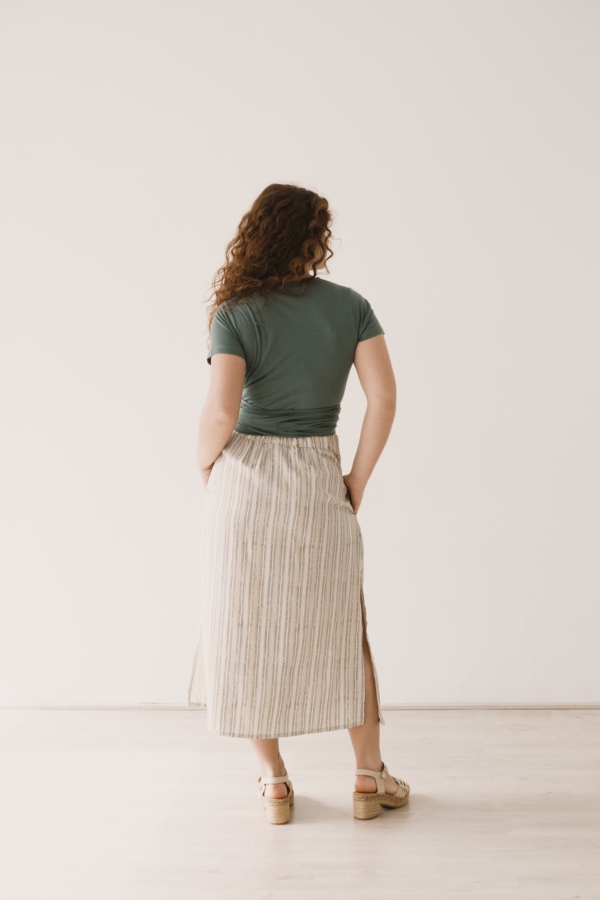 Falda midi Halia Tencel estampado rastro