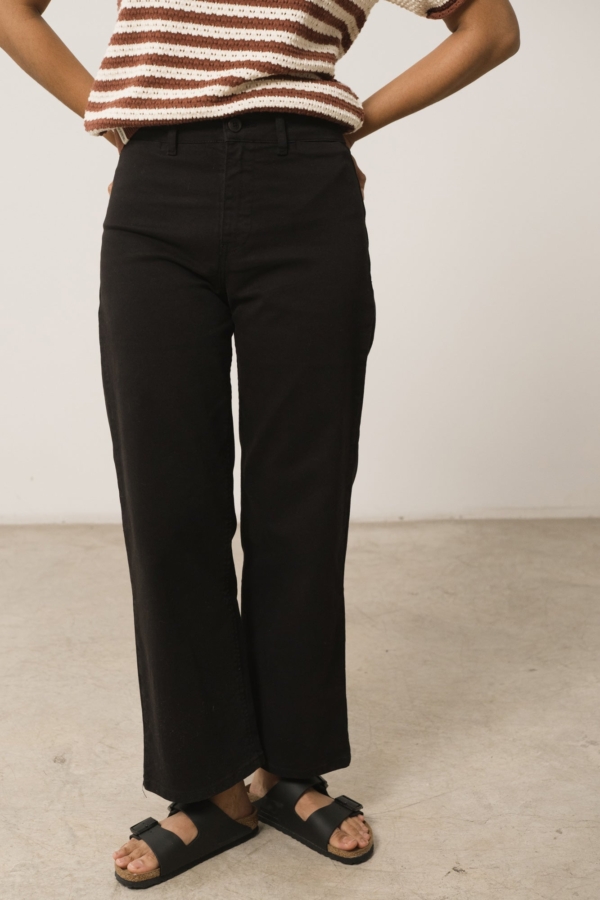 Pantalón Sailor Hani Negro Algodón Reciclado