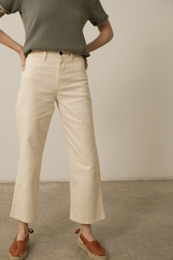 Pantalón Sailor Hani Blanco Algodón Reciclado