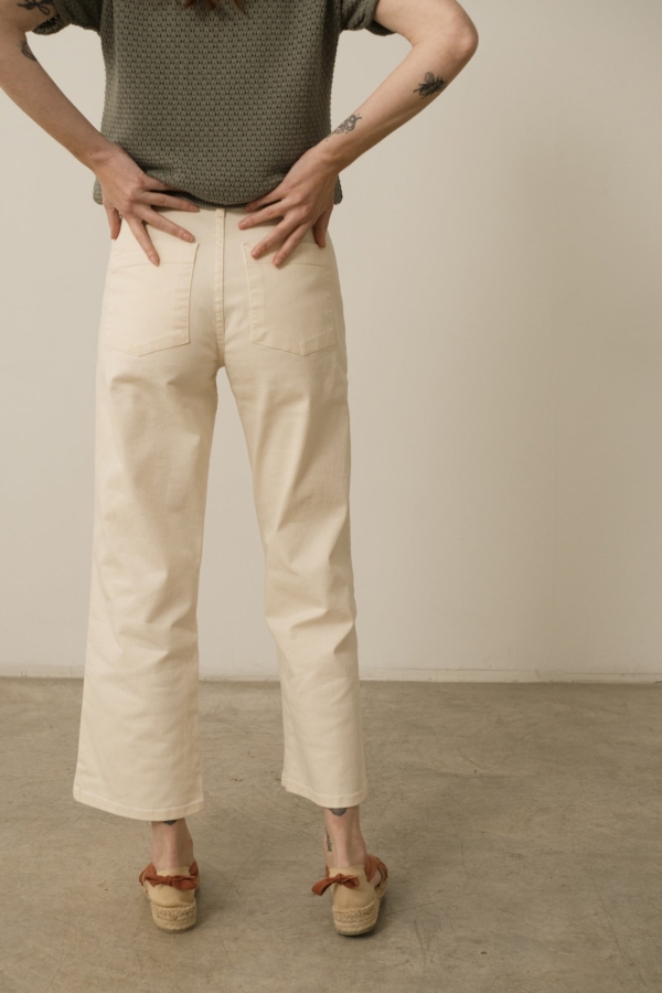Pantalón Sailor Hani Blanco Algodón Reciclado