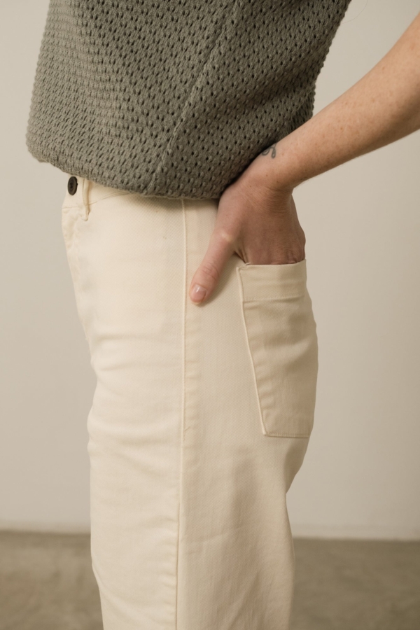 Pantalón Sailor Hani Blanco Algodón Reciclado
