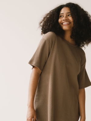 Camiseta unisex Harmony waffle marrón