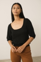 Top Punto Haya Lyocell Tencel Negro