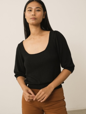 Top Punto Haya Lyocell Tencel Negro