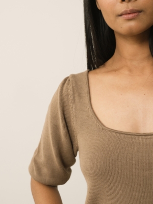 Top Punto Haya Lyocell Tencel Marrón