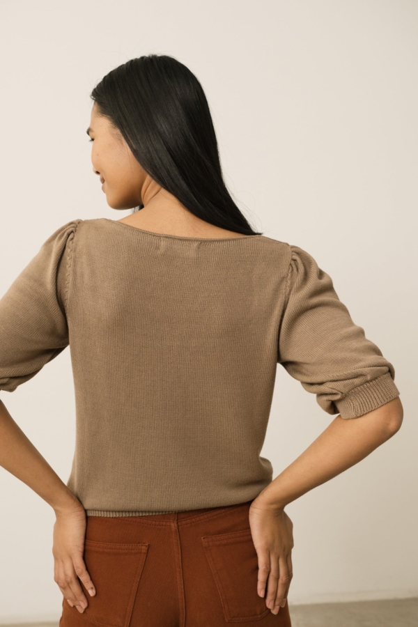 Top Punto Haya Lyocell Tencel Marrón