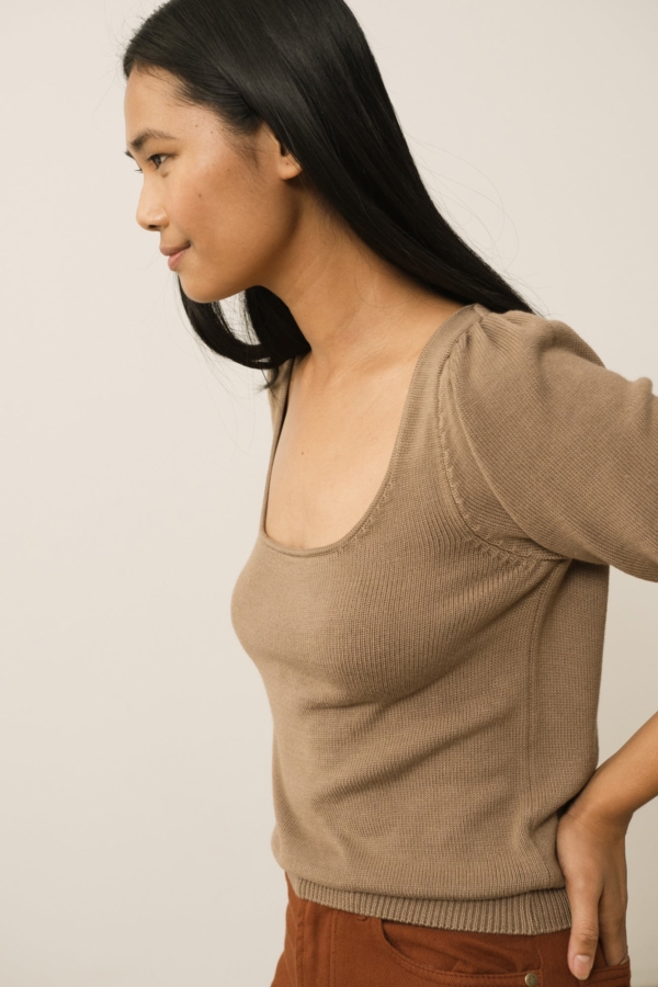 Top Punto Haya Lyocell Tencel Marrón