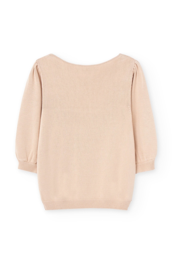 Top Punto Haya Lyocell Tencel Beige Rosado