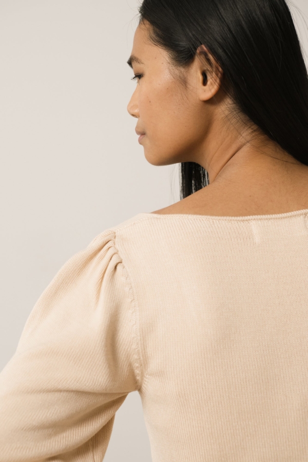 Top Punto Haya Lyocell Tencel Beige Rosado
