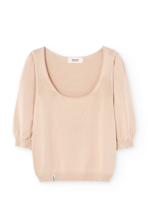Top Punto Haya Lyocell Tencel Beige Rosado