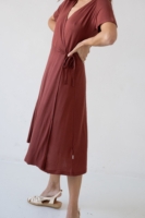 Vestido Helen cruzado Tencel rojo
